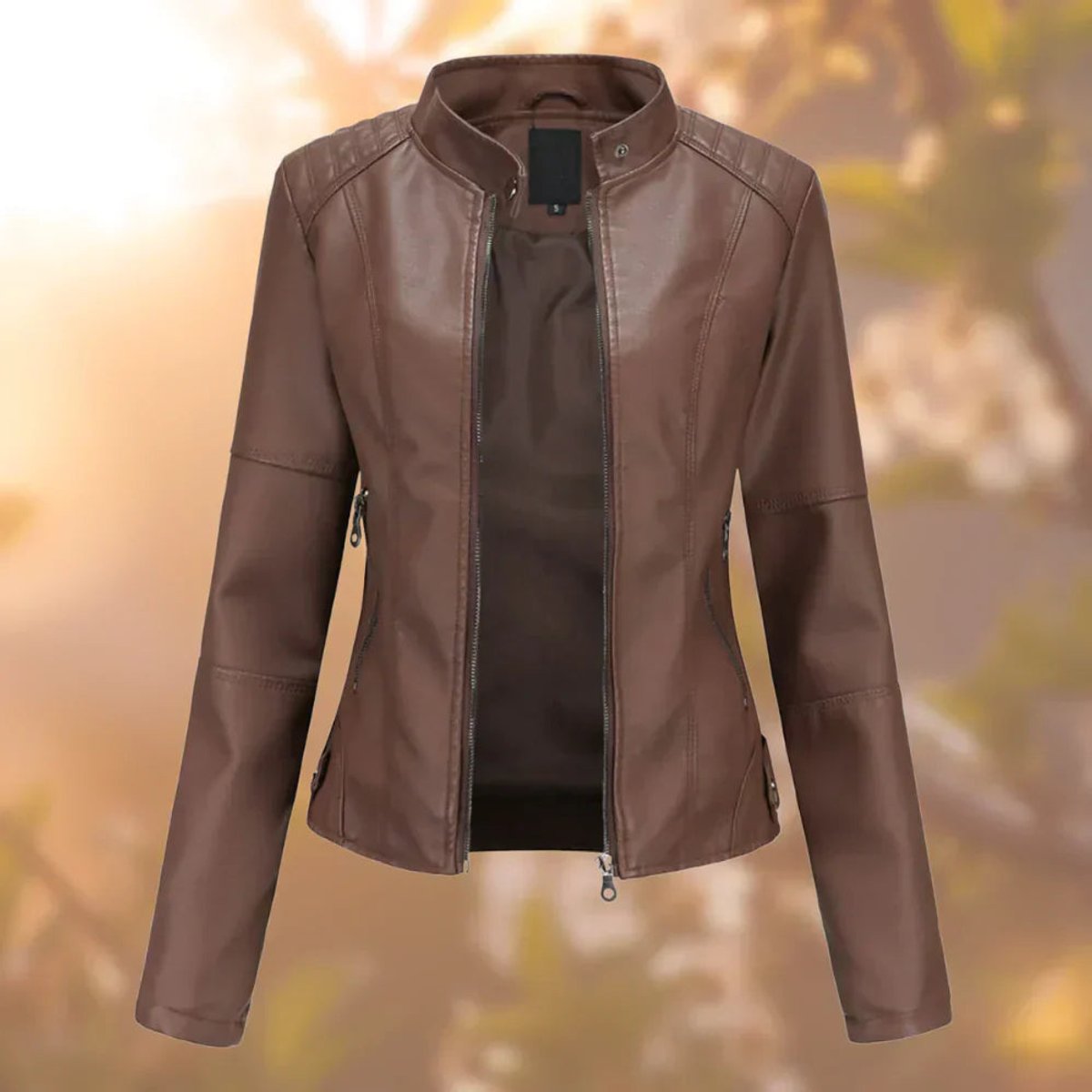 Romilly Slim-Fit Zip-Up Moto Jacket in Dark Brown
