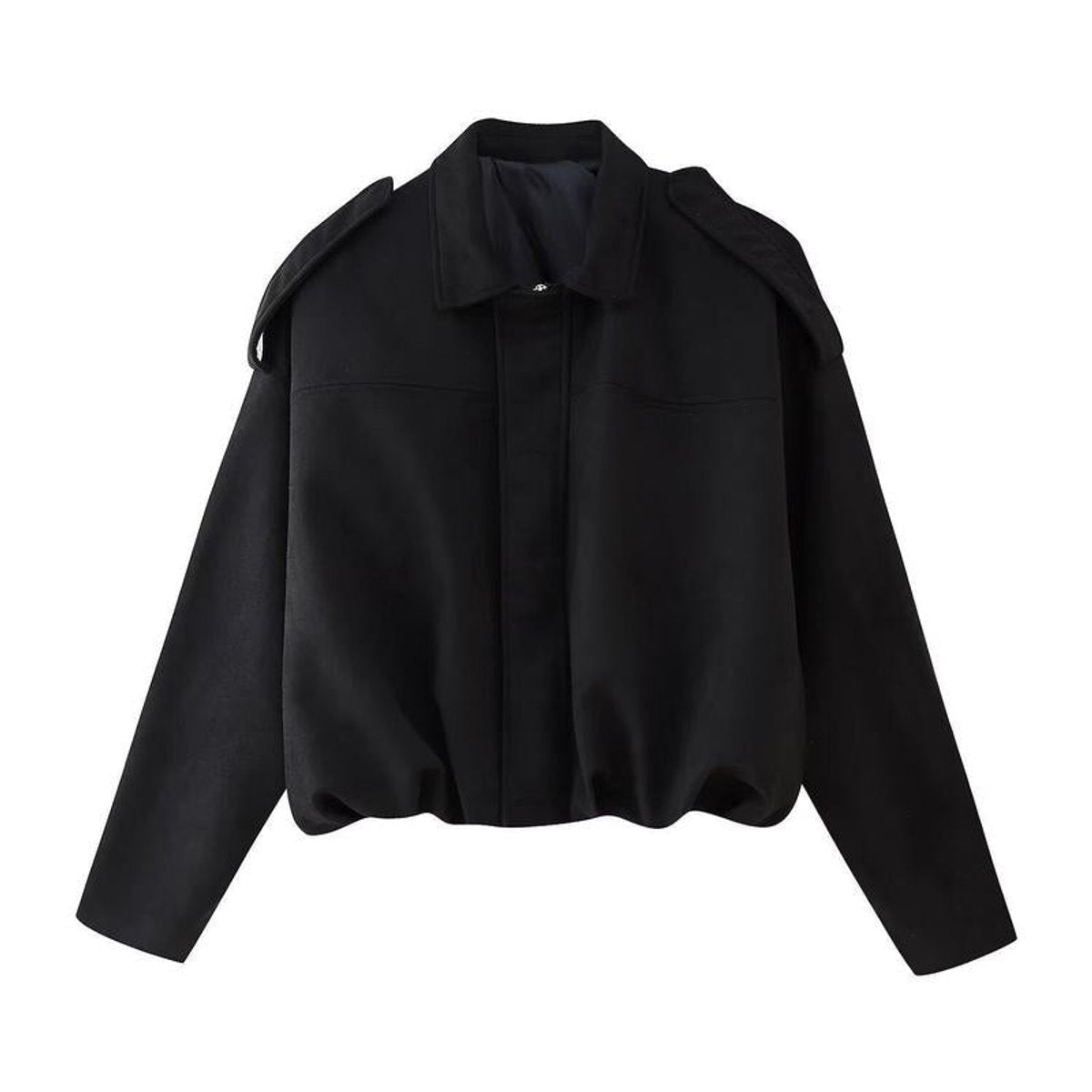 Yara relaxed oversized bomber jacket in Black