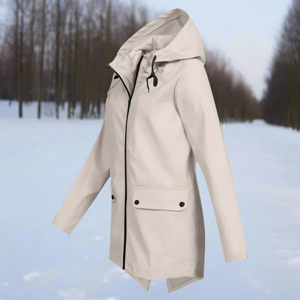 Sunniva Hooded Longline Zip-Up Jacket