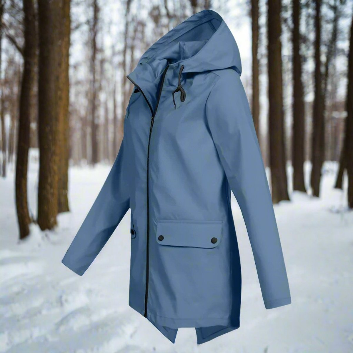 Sunniva Hooded Longline Zip-Up Jacket